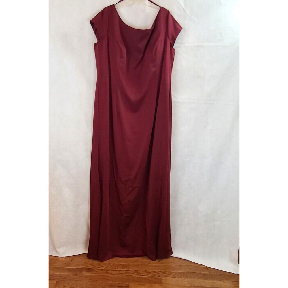 New Kleinfeld Womens (24) Burgundy Cap Sleeve Gown Bride's Maid Special Occasion